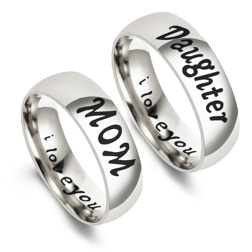 European and American New Family DAD Ring LOVE MOM SON DAUGHTER Mother's Day Father's Day Gift Jewelry