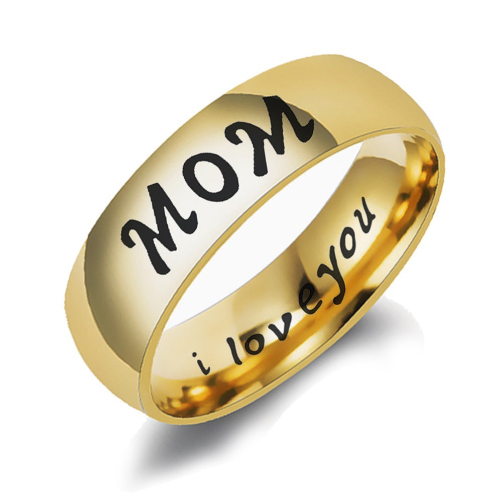 European and American New Family DAD Ring LOVE MOM SON DAUGHTER Mother's Day Father's Day Gift Jewelry