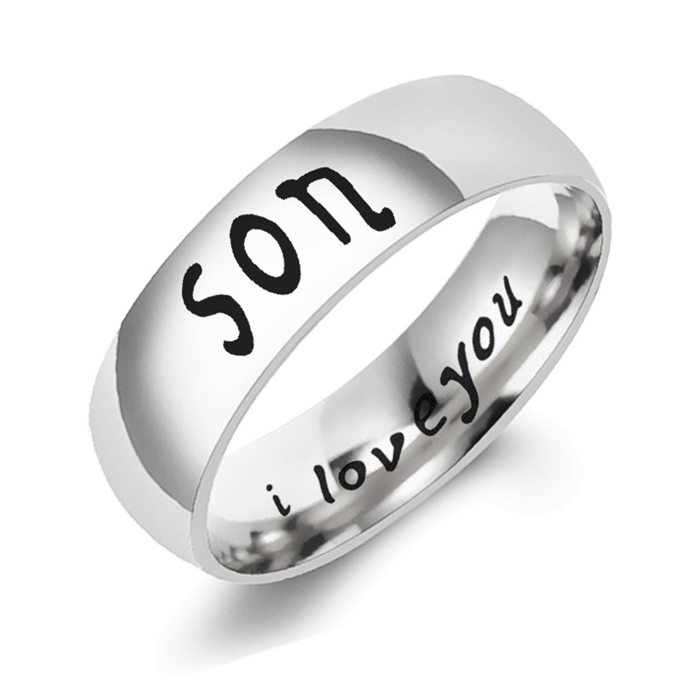 European and American New Family DAD Ring LOVE MOM SON DAUGHTER Mother's Day Father's Day Gift Jewelry