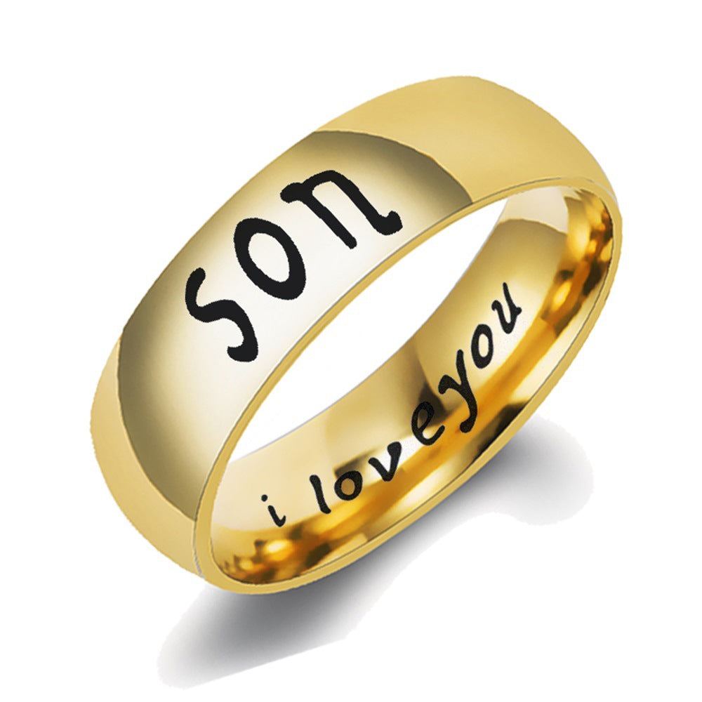 European and American New Family DAD Ring LOVE MOM SON DAUGHTER Mother's Day Father's Day Gift Jewelry