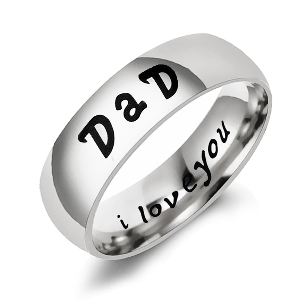 European and American New Family DAD Ring LOVE MOM SON DAUGHTER Mother's Day Father's Day Gift Jewelry