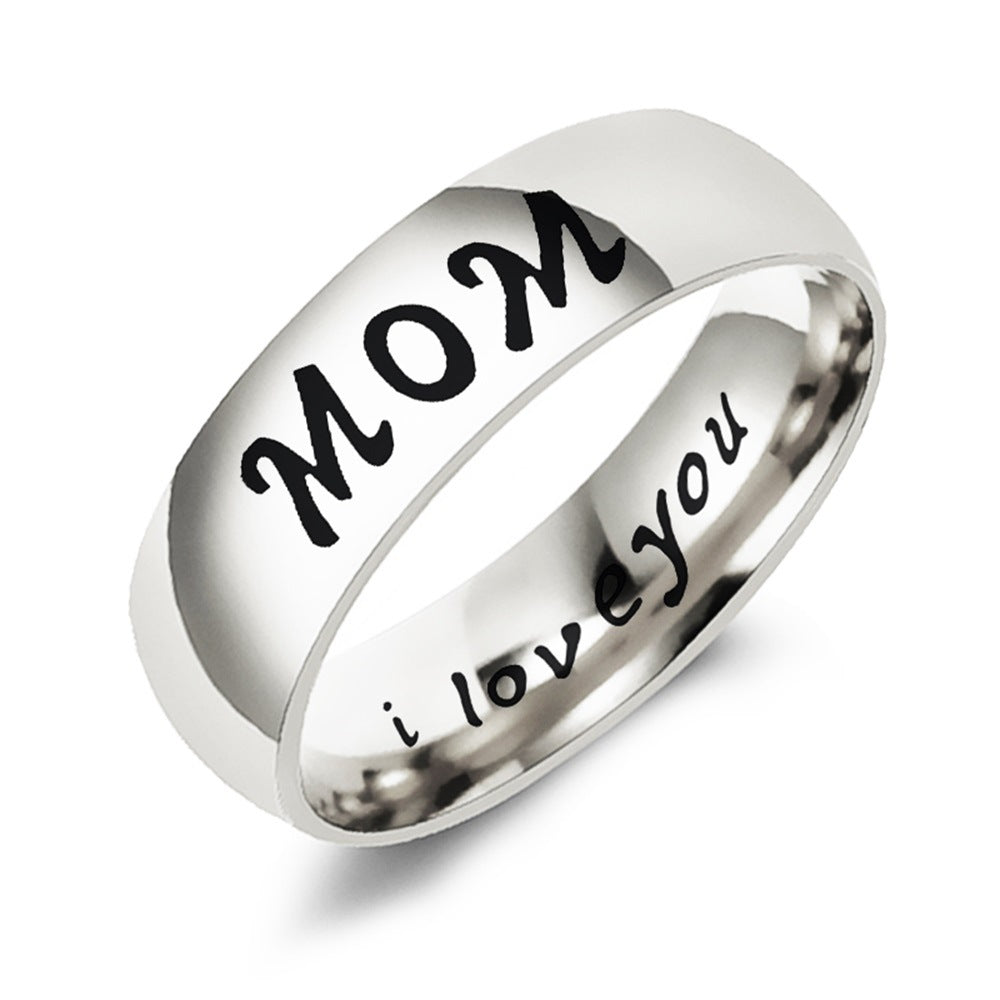European and American New Family DAD Ring LOVE MOM SON DAUGHTER Mother's Day Father's Day Gift Jewelry