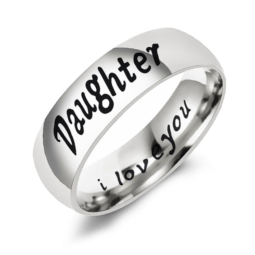 European and American New Family DAD Ring LOVE MOM SON DAUGHTER Mother's Day Father's Day Gift Jewelry