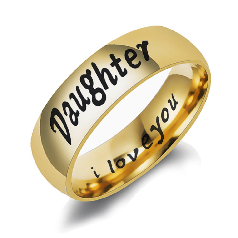 European and American New Family DAD Ring LOVE MOM SON DAUGHTER Mother's Day Father's Day Gift Jewelry