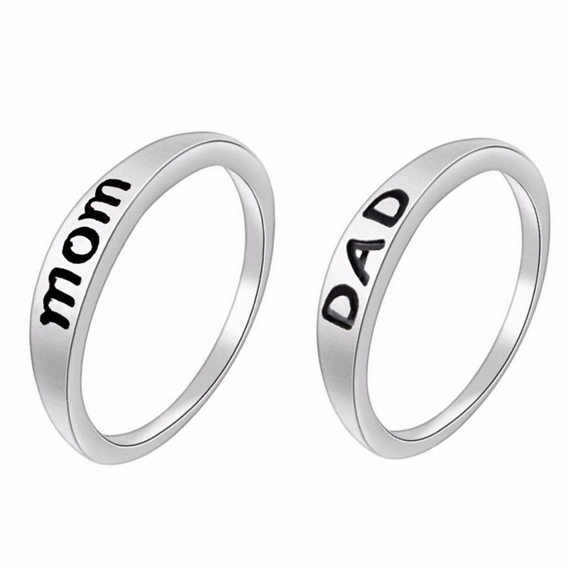 Popular Jewelry, Creative Rings, Small Merchandise Gifts DAD MOM Father and Mother's Day Pair Rings