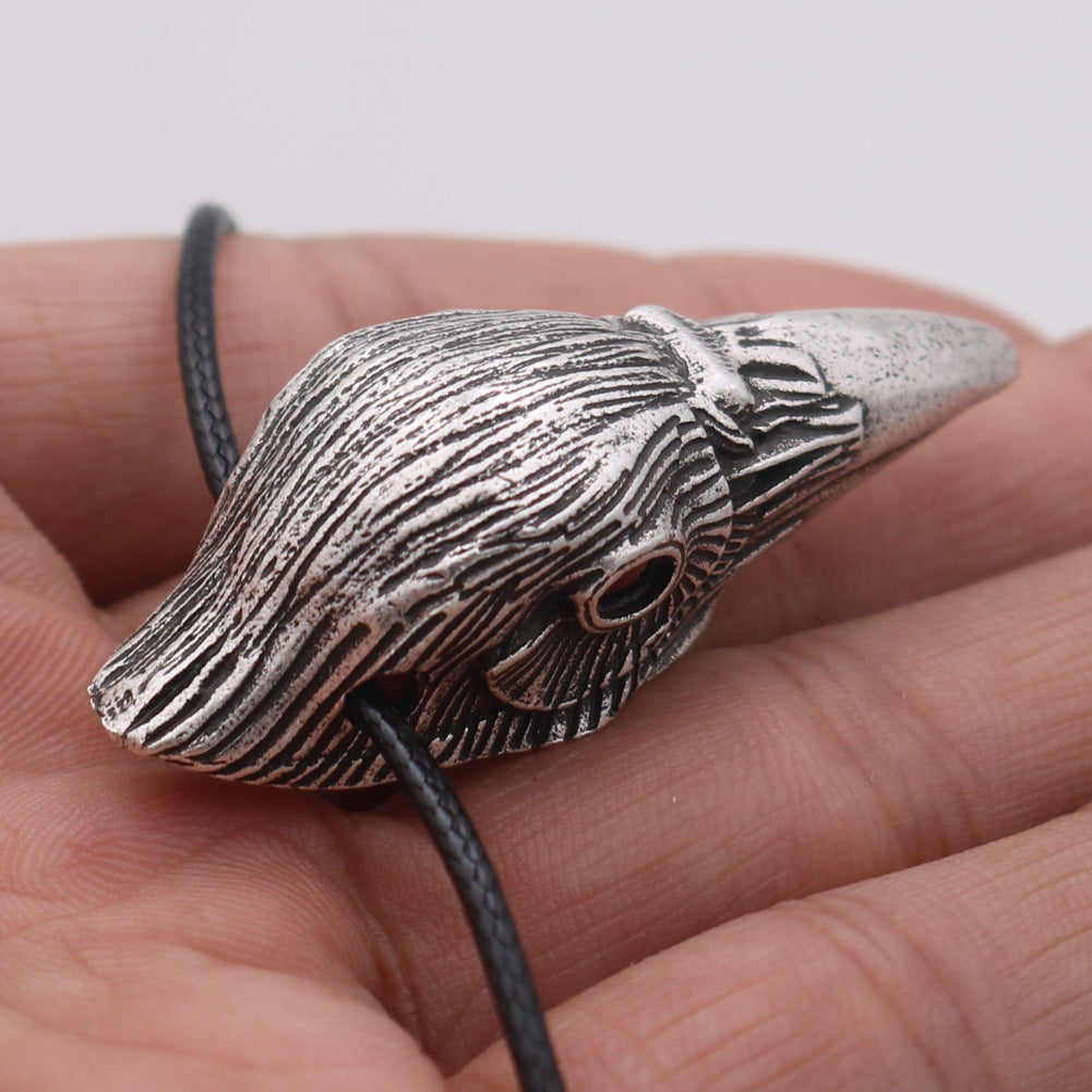 Crow Head Pendant Charm Blackbird Men's Necklace European and American Fashion Jewelry