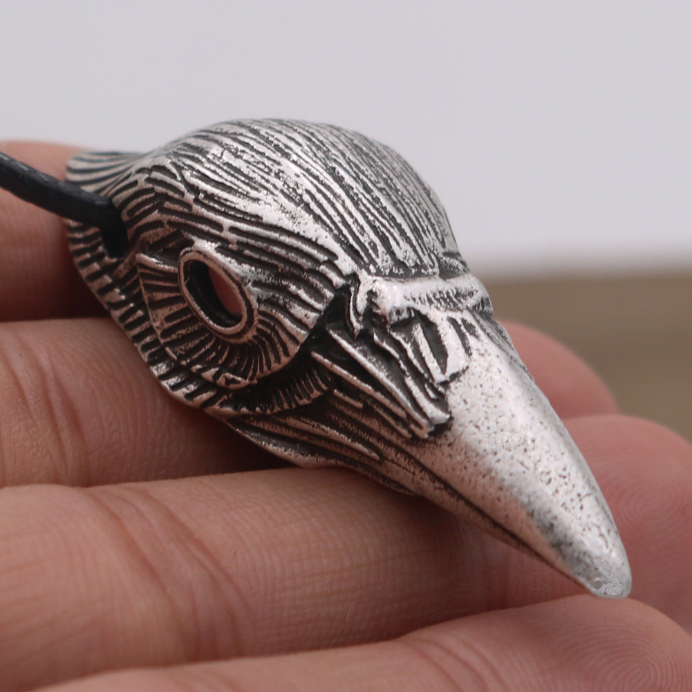 Crow Head Pendant Charm Blackbird Men's Necklace European and American Fashion Jewelry