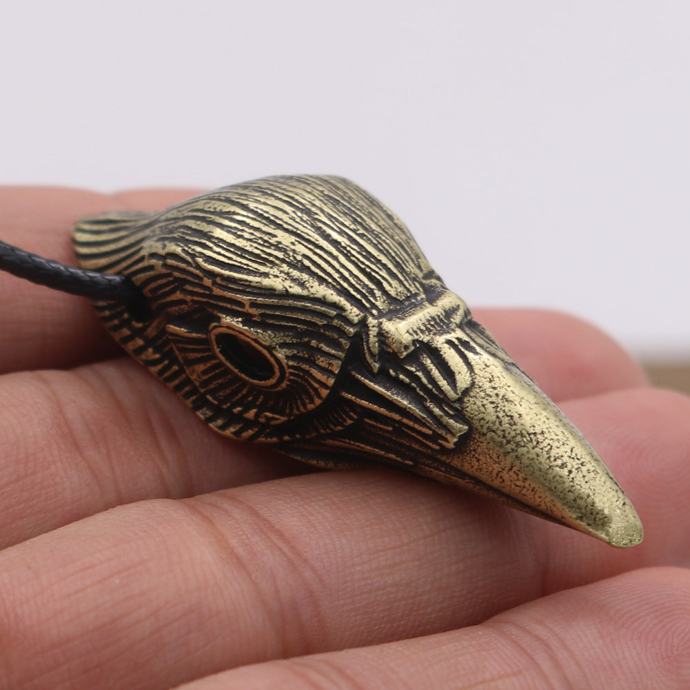 Crow Head Pendant Charm Blackbird Men's Necklace European and American Fashion Jewelry
