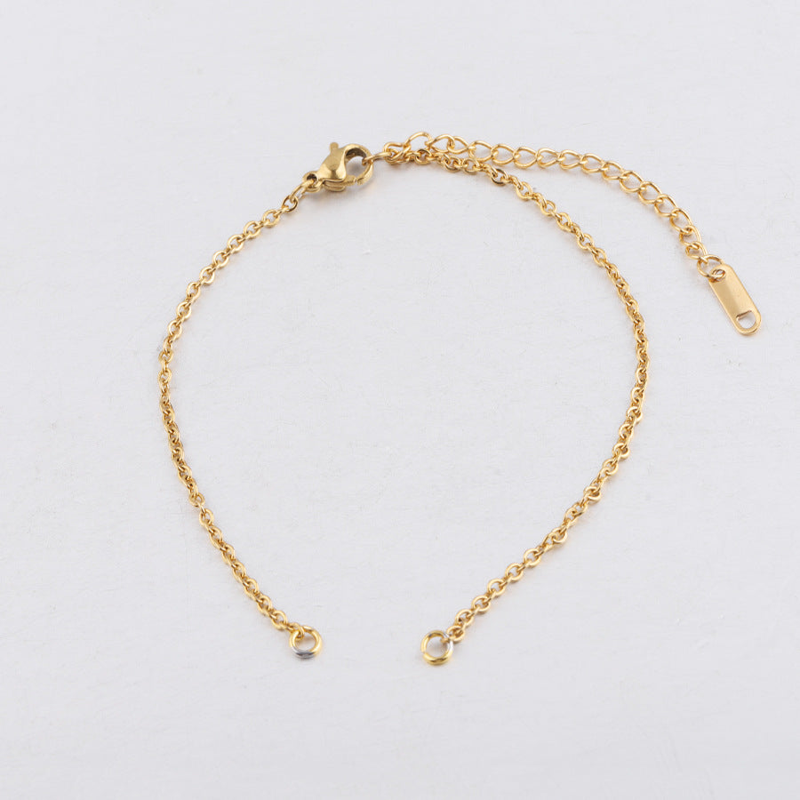 Hot-selling 2mm Fine Steel Color Gold Rose Gold Stainless Steel DIY Bracelet Chain Accessories Size Optional Bracelet
