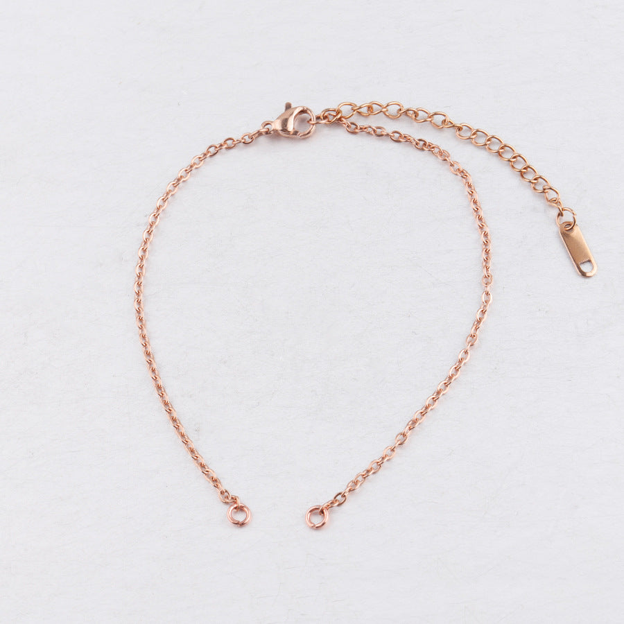 Hot-selling 2mm Fine Steel Color Gold Rose Gold Stainless Steel DIY Bracelet Chain Accessories Size Optional Bracelet