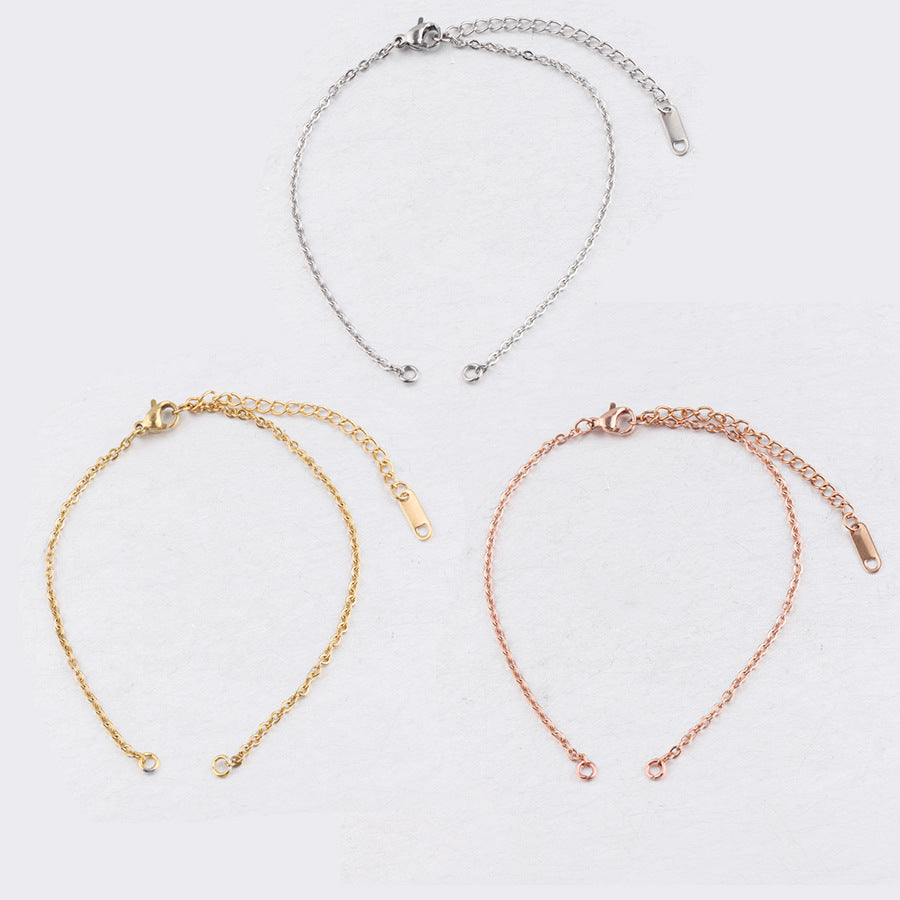 Hot-selling 2mm Fine Steel Color Gold Rose Gold Stainless Steel DIY Bracelet Chain Accessories Size Optional Bracelet