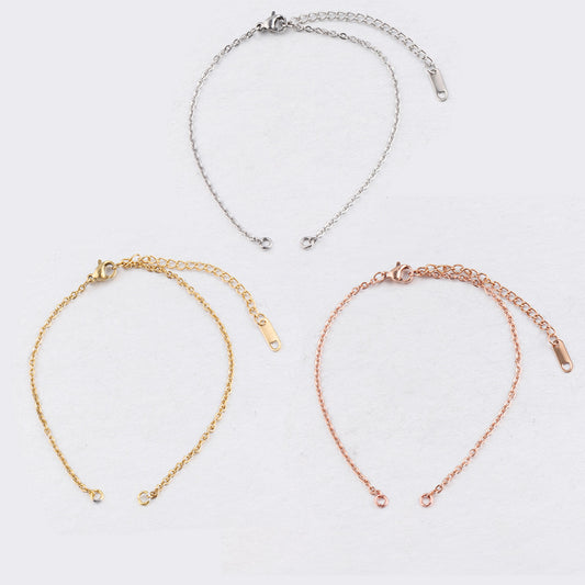 Hot-selling 2mm Fine Steel Color Gold Rose Gold Stainless Steel DIY Bracelet Chain Accessories Size Optional Bracelet