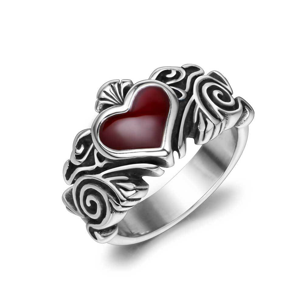 Fashion Personality Love Element Titanium Steel Ring, Epoxy Ring, Trend Accessories SA367