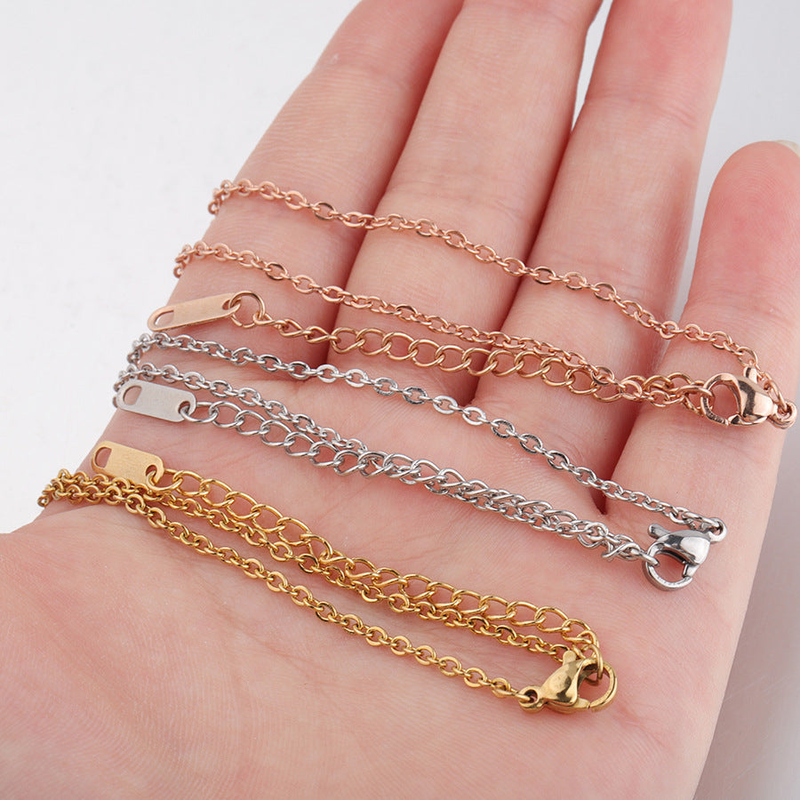 Hot-selling 2mm Fine Steel Color Gold Rose Gold Stainless Steel DIY Bracelet Chain Accessories Size Optional Bracelet
