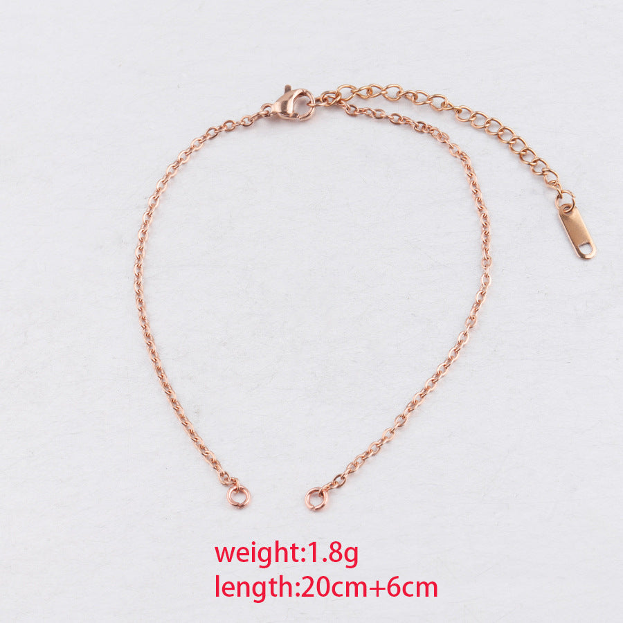 Hot-selling 2mm Fine Steel Color Gold Rose Gold Stainless Steel DIY Bracelet Chain Accessories Size Optional Bracelet