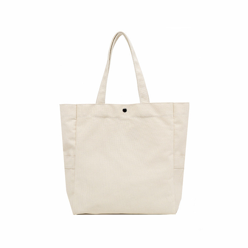Canvas Bag Korean Version of Foreign Trade Literature and Art Solid Color Large Capacity Shoulder Tote Bag To Work Versatile Ins Women's Commuter Bag