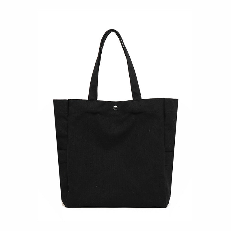 Canvas Bag Korean Version of Foreign Trade Literature and Art Solid Color Large Capacity Shoulder Tote Bag To Work Versatile Ins Women's Commuter Bag