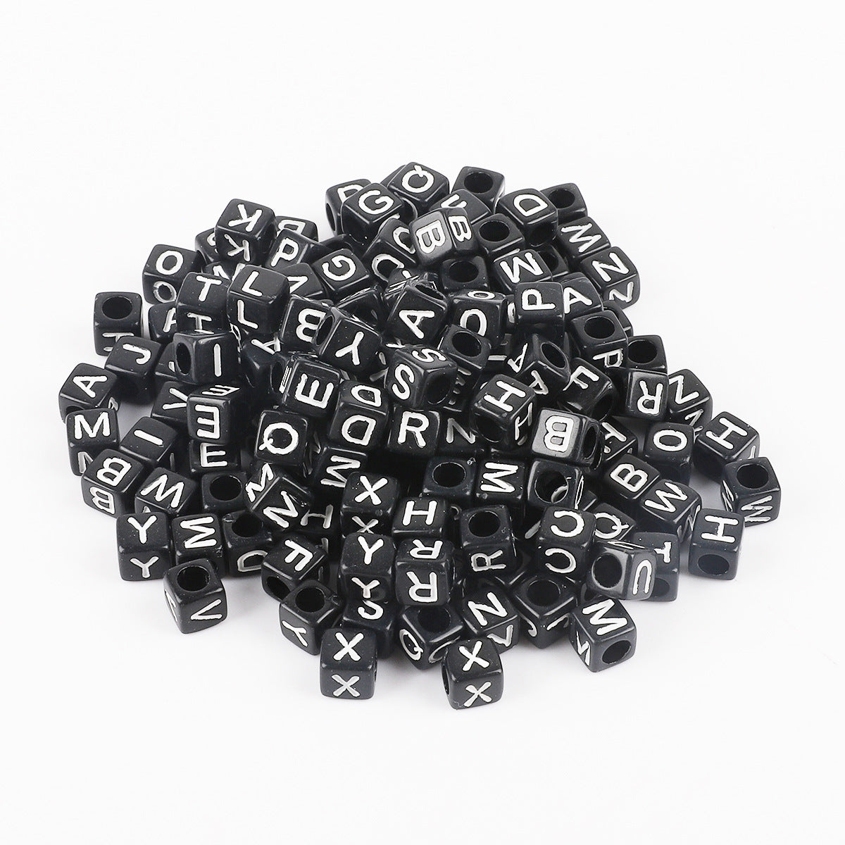 Acrylic Numbers English Alphabet Beads DIY Children's Beaded Jewelry Accessories, Loose Beads Square Beads 100 in A Pack