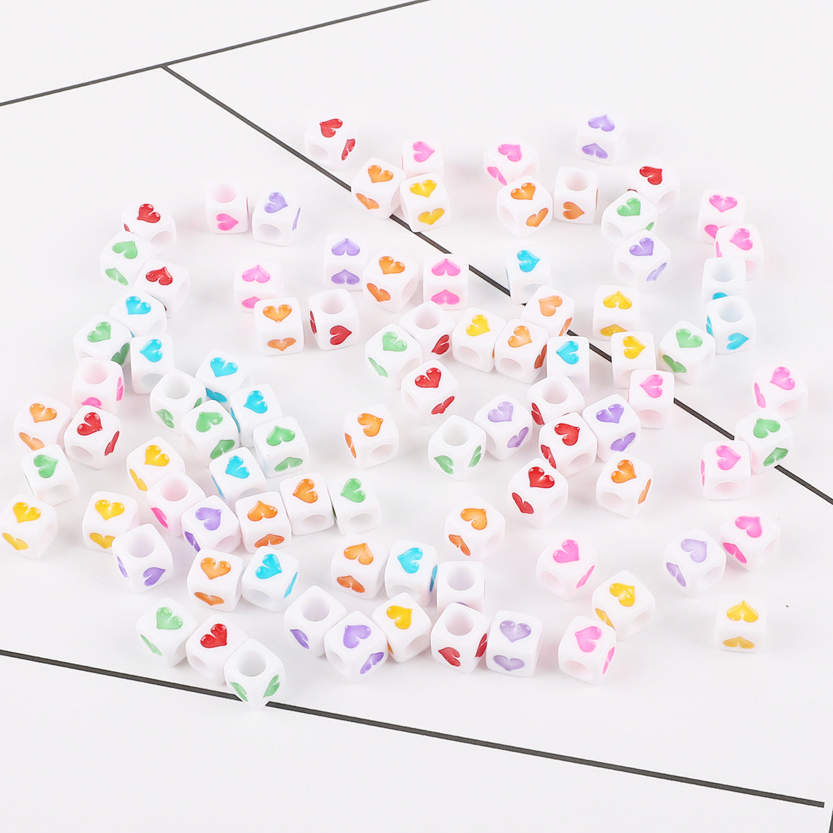 Acrylic Numbers English Alphabet Beads DIY Children's Beaded Jewelry Accessories, Loose Beads Square Beads 100 in A Pack