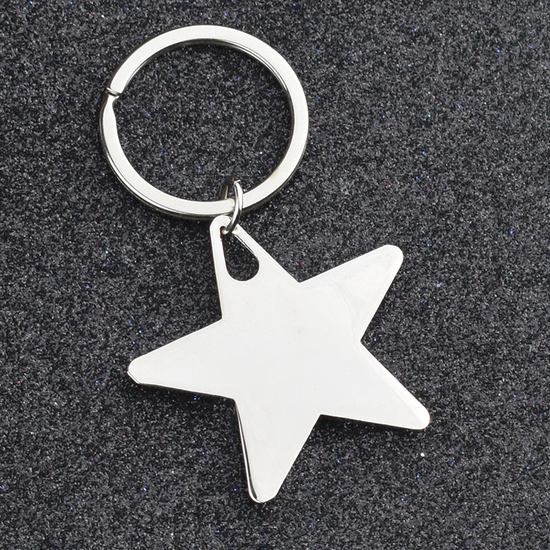 Creative Metal Keychain Personality, Five-pointed Star Pendant Men's Keychain Ring, Custom Company LOGO