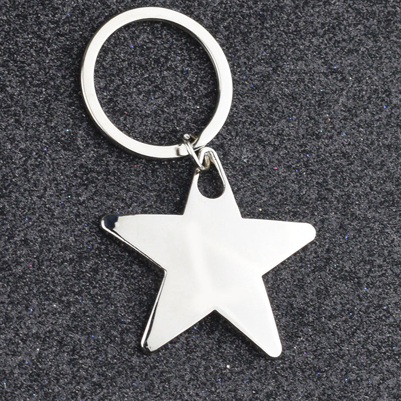 Creative Metal Keychain Personality, Five-pointed Star Pendant Men's Keychain Ring, Custom Company LOGO