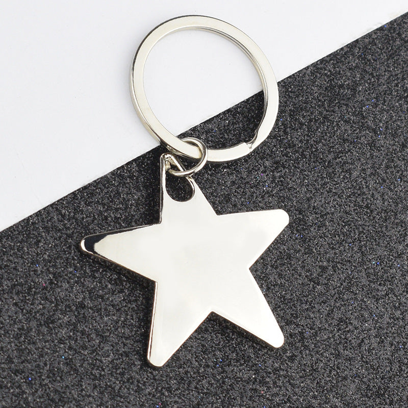 Creative Metal Keychain Personality, Five-pointed Star Pendant Men's Keychain Ring, Custom Company LOGO