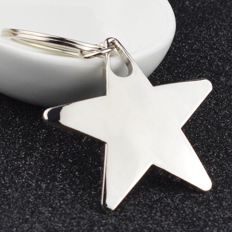 Creative Metal Keychain Personality, Five-pointed Star Pendant Men's Keychain Ring, Custom Company LOGO