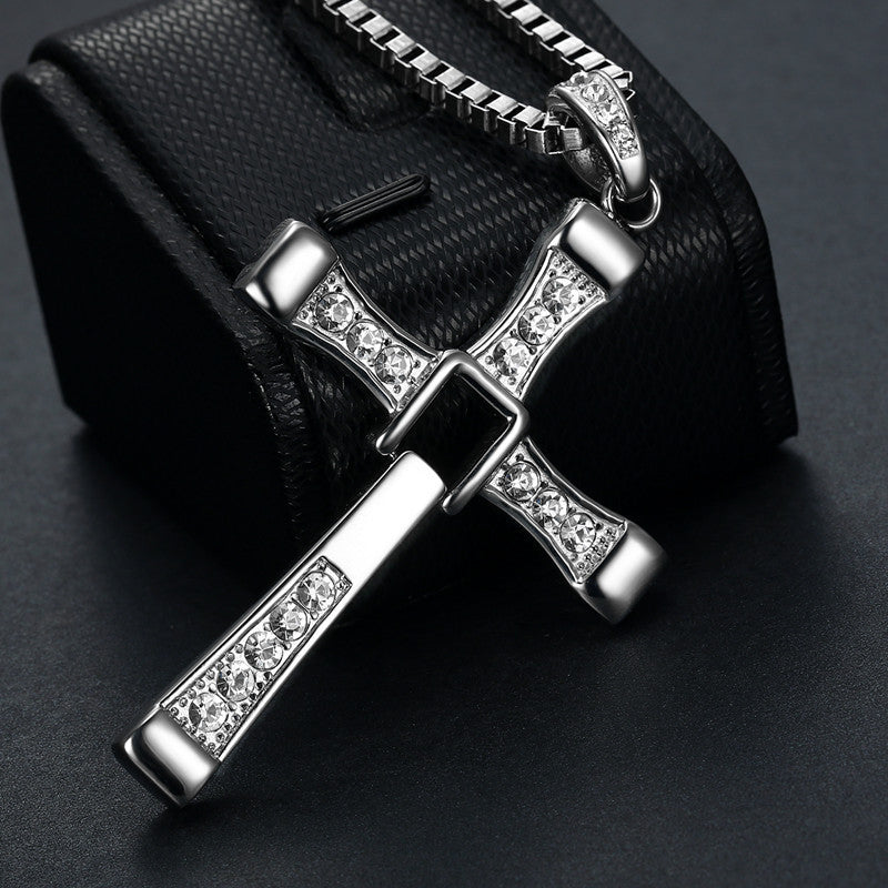 Titanium Steel Necklace, Toledo Same Men's Cross Pendant, Domineering Men's Stainless Steel Jewelry