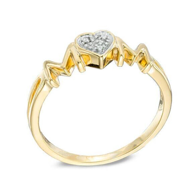 Accessories Mom Letter Ring, Love Mom Micro-diamond Gold-plated Ring