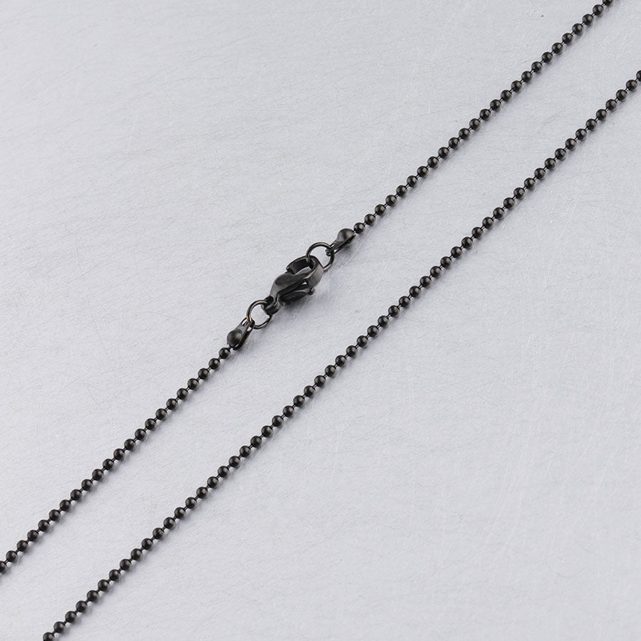 Stainless Steel Round Bead Chain Wave Chain DIY Pendant Jewelry with Chain Lobster Buckle Necklace 45cm