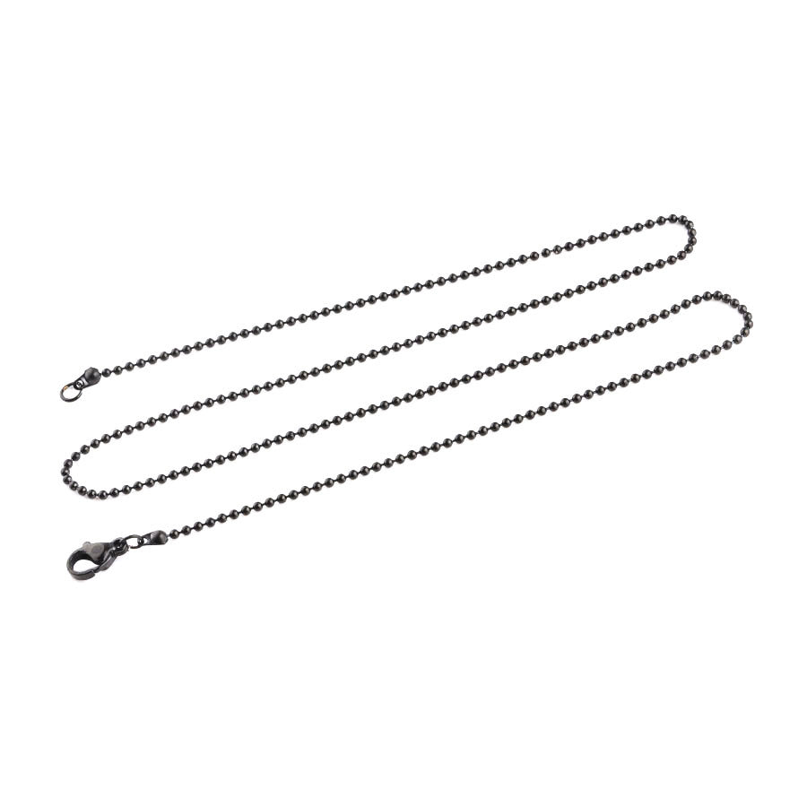 Stainless Steel Round Bead Chain Wave Chain DIY Pendant Jewelry with Chain Lobster Buckle Necklace 45cm