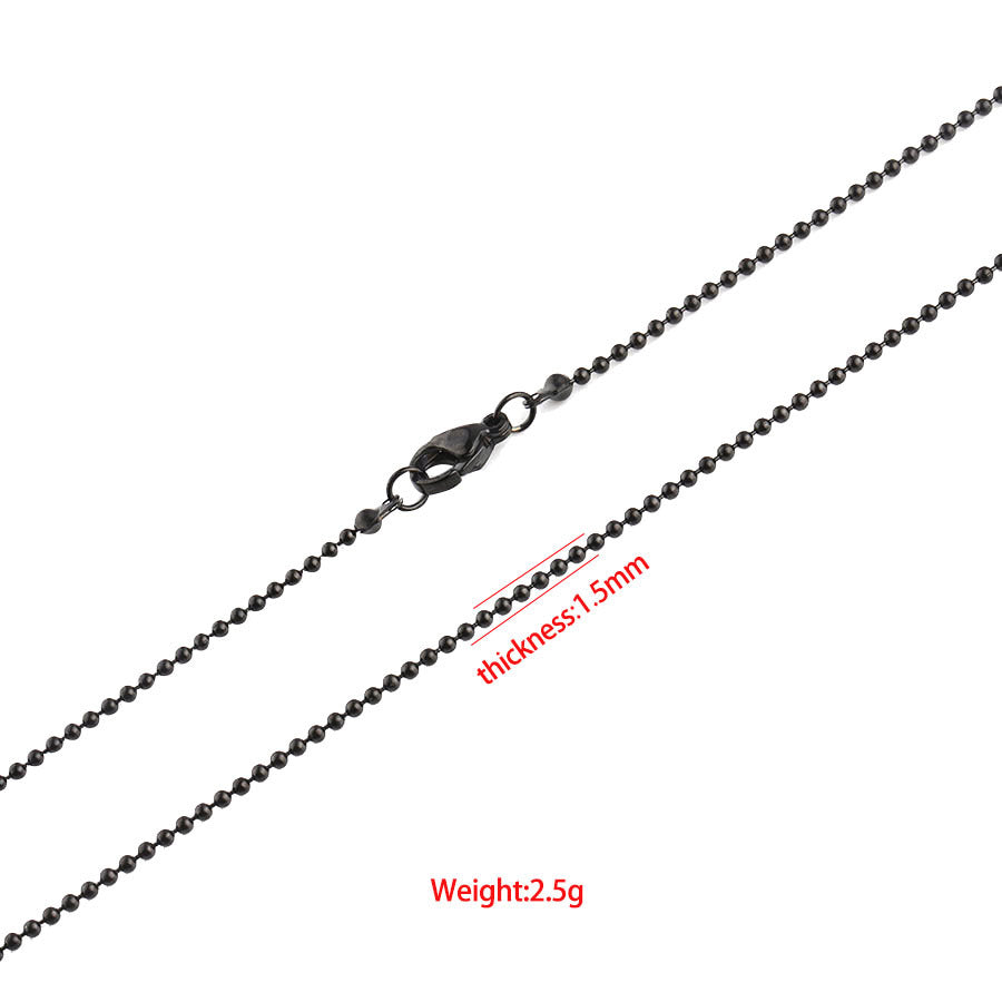 Stainless Steel Round Bead Chain Wave Chain DIY Pendant Jewelry with Chain Lobster Buckle Necklace 45cm