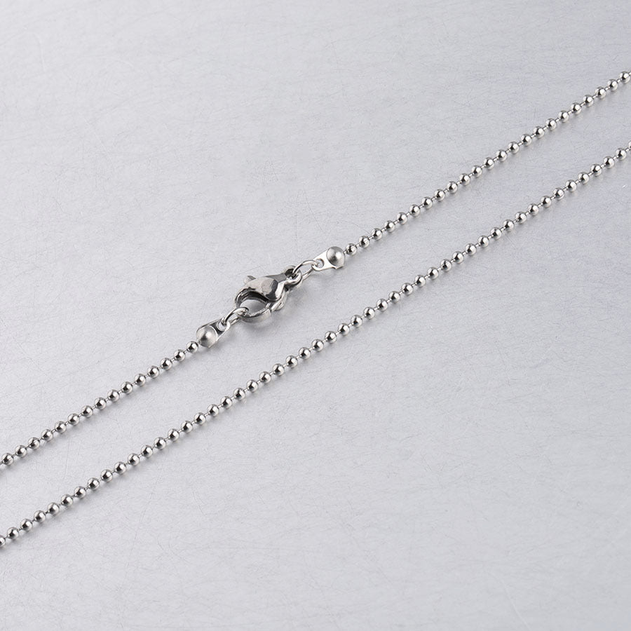 Stainless Steel Round Bead Chain Wave Chain DIY Pendant Jewelry with Chain Lobster Buckle Necklace 45cm