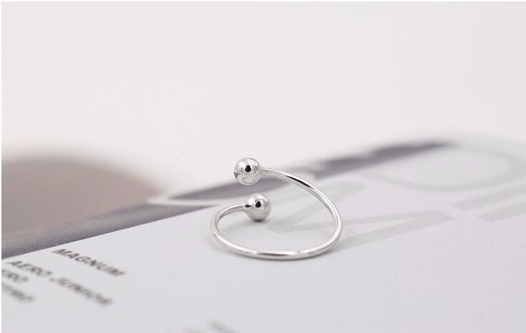 Korean Version of Fashionable Simple Cute Sweet Smooth Small Round Bead Open Ring