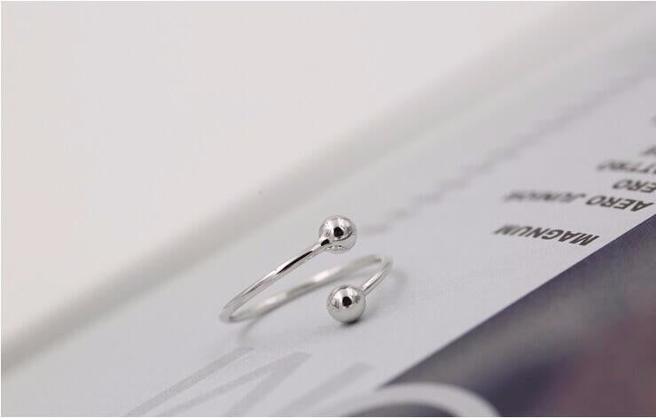 Korean Version of Fashionable Simple Cute Sweet Smooth Small Round Bead Open Ring