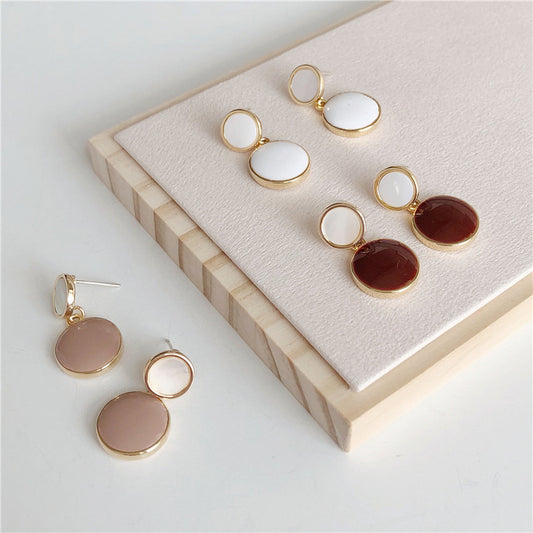 S925 Silver Needle Natural Shell Earrings, Drop Glaze Earrings Femininity Korean Cold Wind Earrings Earrings