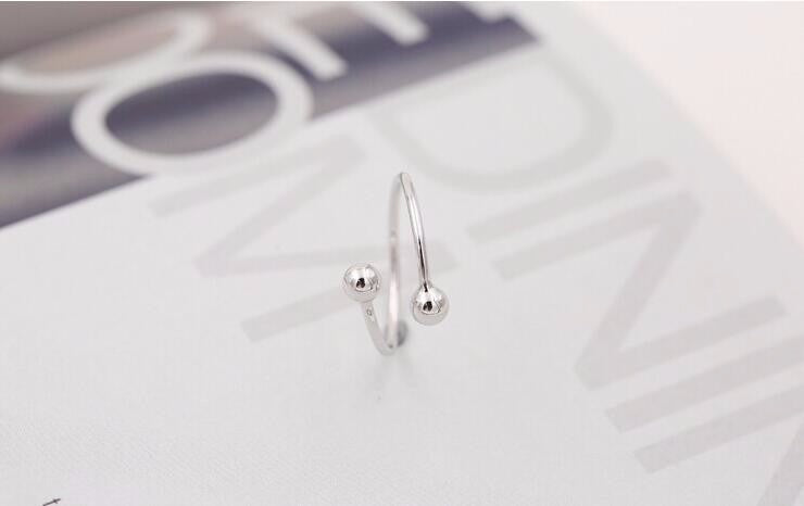 Korean Version of Fashionable Simple Cute Sweet Smooth Small Round Bead Open Ring