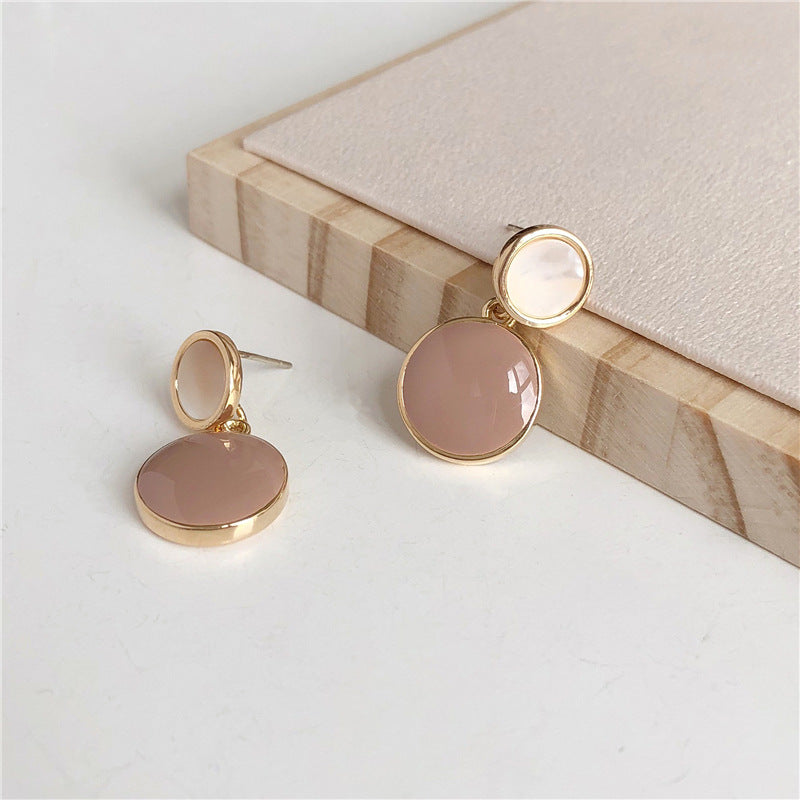 S925 Silver Needle Natural Shell Earrings, Drop Glaze Earrings Femininity Korean Cold Wind Earrings Earrings