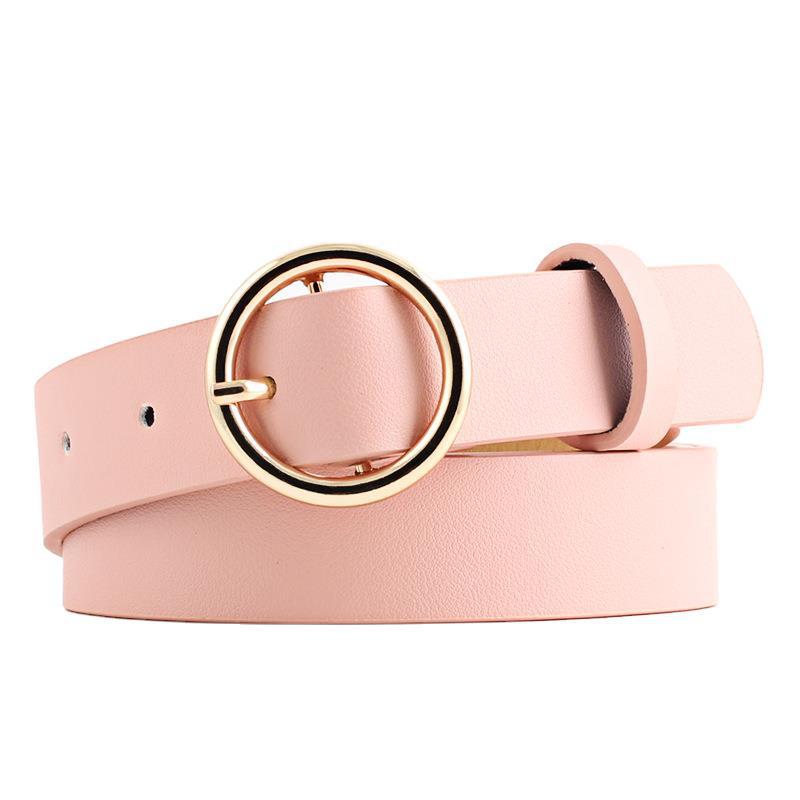 New Round Imitation Leather Belt, Women's Personalized Pu Belt, Casual Round Buckle Belt, Pin Buckle Belt.
