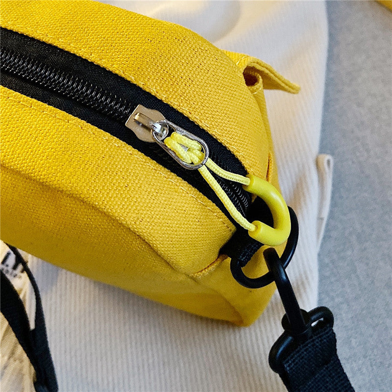 Korean Version Ins Canvas Messenger Bag Women's Bag New Student Small Fresh Hand Shoulder Bag