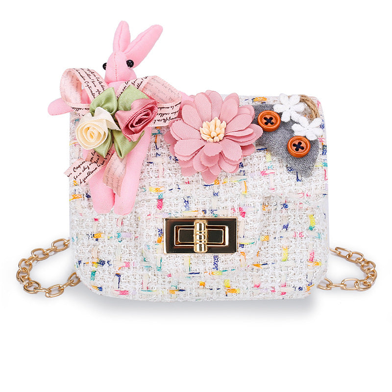 Children's Bag Cute Girl Cartoon Flower Shoulder Bag Small Fragrant Wind Messenger Bag Baby Change Bag Candy Bag