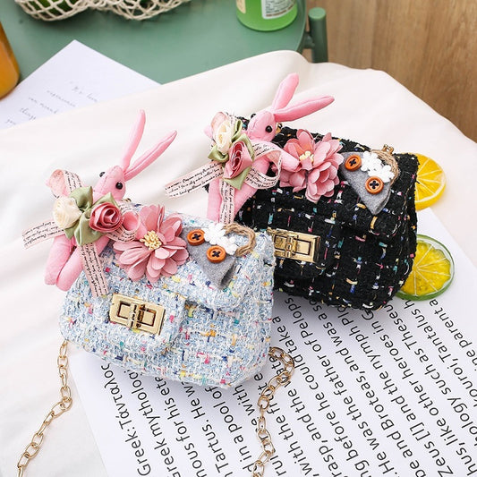 Children's Bag Cute Girl Cartoon Flower Shoulder Bag Small Fragrant Wind Messenger Bag Baby Change Bag Candy Bag