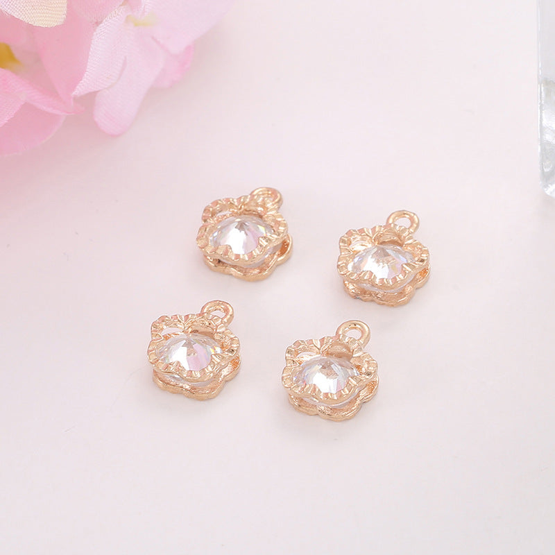 Zircon Inlaid with Hanging Claws Diamond Small Pendant Geometric DIY Handmade Earrings Necklace Pendant Headgear Accessories