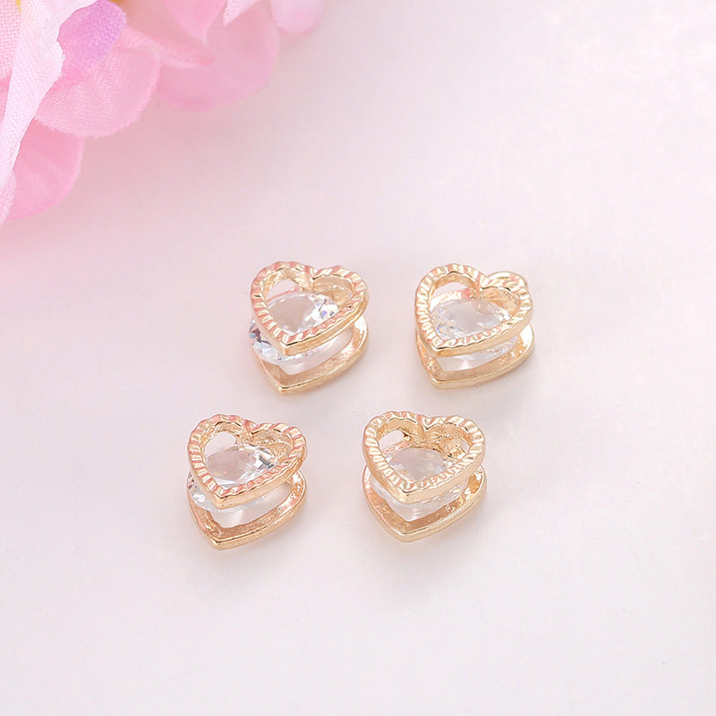 Zircon Inlaid with Hanging Claws Diamond Small Pendant Geometric DIY Handmade Earrings Necklace Pendant Headgear Accessories