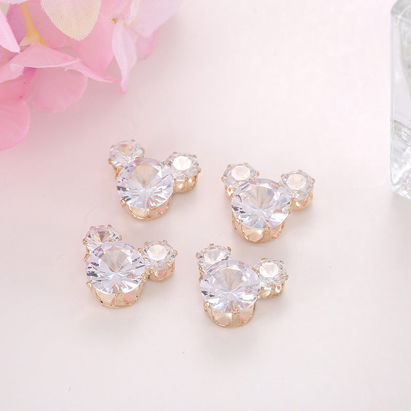 Zircon Inlaid with Hanging Claws Diamond Small Pendant Geometric DIY Handmade Earrings Necklace Pendant Headgear Accessories