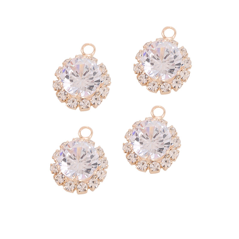 Zircon Inlaid with Hanging Claws Diamond Small Pendant Geometric DIY Handmade Earrings Necklace Pendant Headgear Accessories