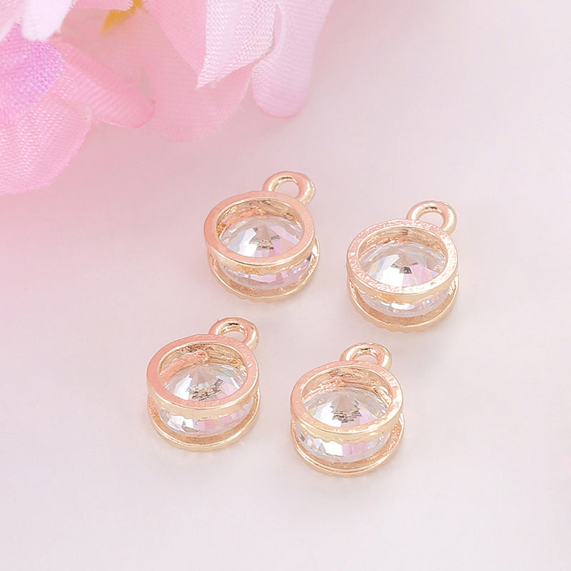 Zircon Inlaid with Hanging Claws Diamond Small Pendant Geometric DIY Handmade Earrings Necklace Pendant Headgear Accessories