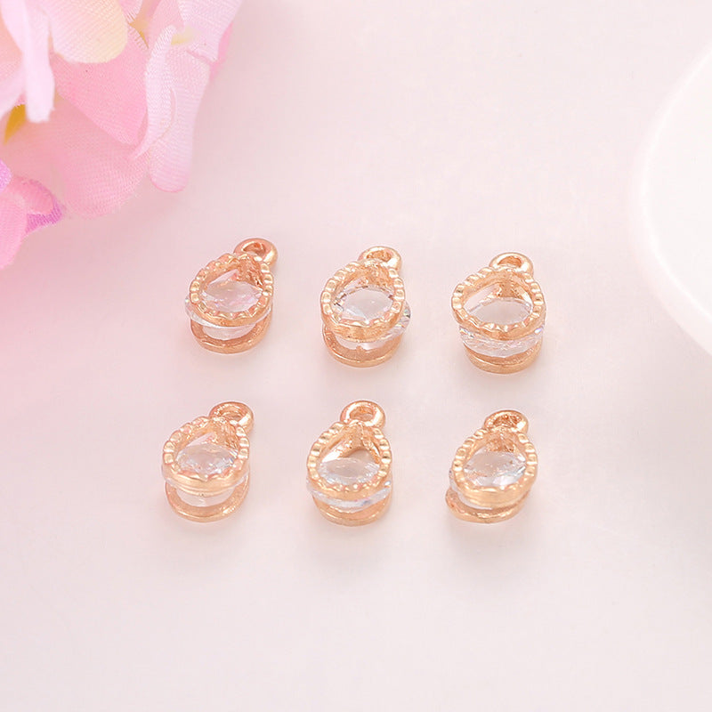 Zircon Inlaid with Hanging Claws Diamond Small Pendant Geometric DIY Handmade Earrings Necklace Pendant Headgear Accessories