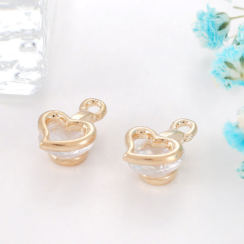 Zircon Inlaid with Hanging Claws Diamond Small Pendant Geometric DIY Handmade Earrings Necklace Pendant Headgear Accessories