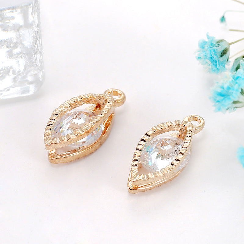 Zircon Inlaid with Hanging Claws Diamond Small Pendant Geometric DIY Handmade Earrings Necklace Pendant Headgear Accessories